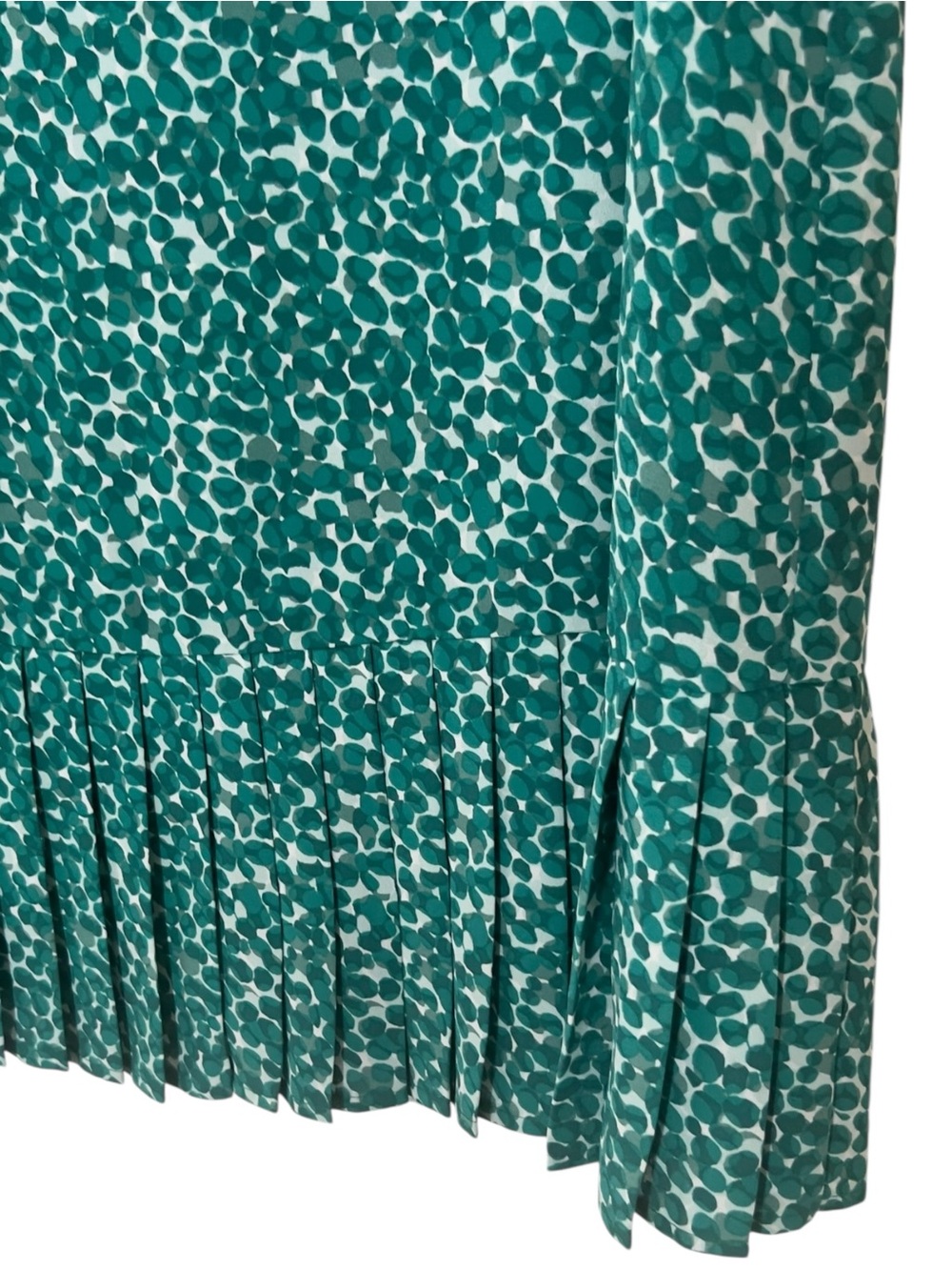 Hobbs London Liana Spot A Line Dress In Green Ivory Size 10 - Picture 6 of 13